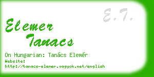 elemer tanacs business card