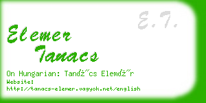 elemer tanacs business card